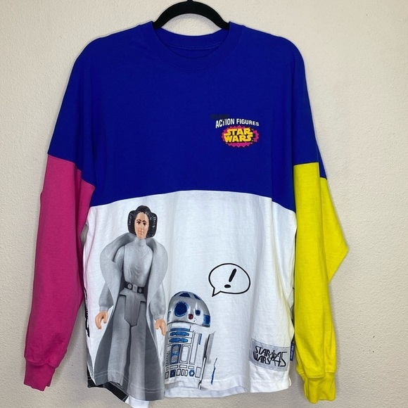 Star Wars Other - Disney Star Wars SPIRIT JERSEY Vintage Action Figures Colorblock Size Small